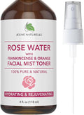 Rose Water Spray for Face - 100% Pure Rosewater with Frankincense & Blood Orange Facial Mist Toner, Alcohol Free, Dye Free, Body Mist & Face Mist - Steam Distillation, 4 oz