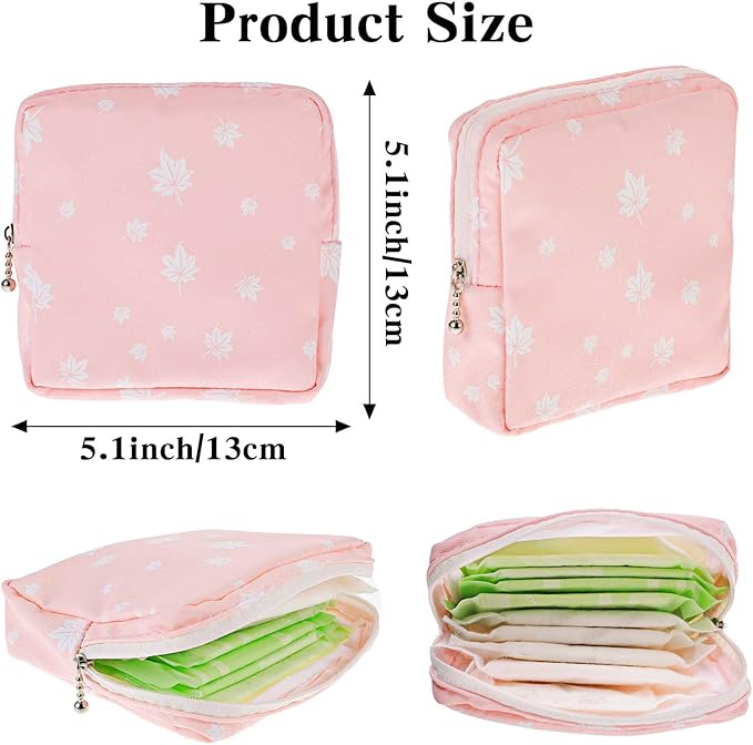3 PCS Sanitary Pad Storage Bag Portable Period Bag for Teen Pads/Sanitary Napkins/Tampons, Sanitary Napkin Storage Bag First Period Gifts for School, Daily Hygiene Bag Travel Containers