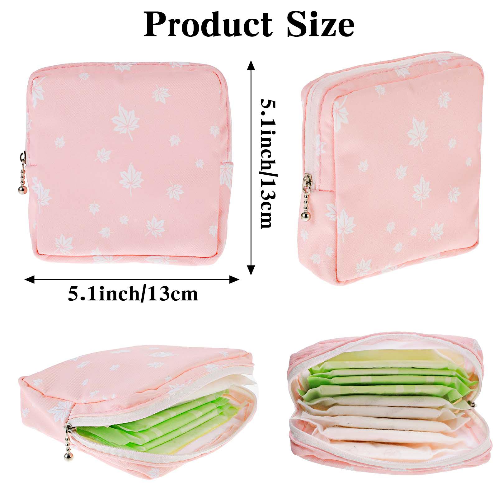 3 PCS Sanitary Pad Storage Bag Portable Period Bag for Pads/Sanitary Napkins/Tampons, Sanitary Napkin Storage Bags First Period Gifts for Daily Hygiene Bags Travel Containers
