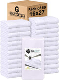 White 16x27 Inch Cotton Blend Economy Hand Towels Salon/Gym/Hotel Super use Absorbent Best for Kitchen,Janitorial,Home use Towels (60 Pack)