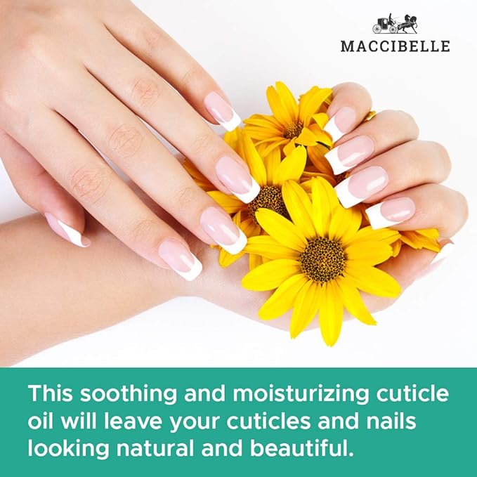 Maccibelle Cuticle Oil 0.5 oz - Heals Dry Cracked Cuticles (Lavender, 0.5 Fl Oz)