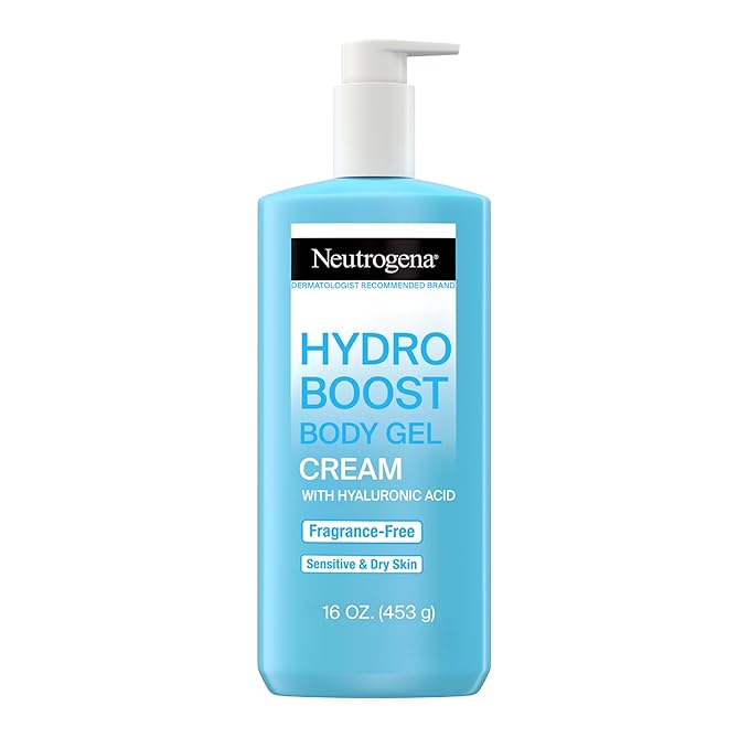 Neutrogena Hydro Boost Body Lotion for Dry Skin Gel Cream with Hyaluronic Acid Moisturizer, Fragrance-Free Non-Greasy Lightweight Hydration, Oil-Free, 16 fl oz