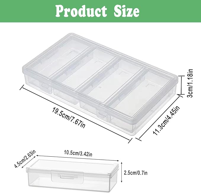 MatFirsmo Cotton Swab Holder for Travel, 4 In 1 Portable Small Dental Floss Holder, Travel Floss Picks Case with Dustproof Lid, Clear Plastic Small Travel Containers for Cotton Bud Hair Ties