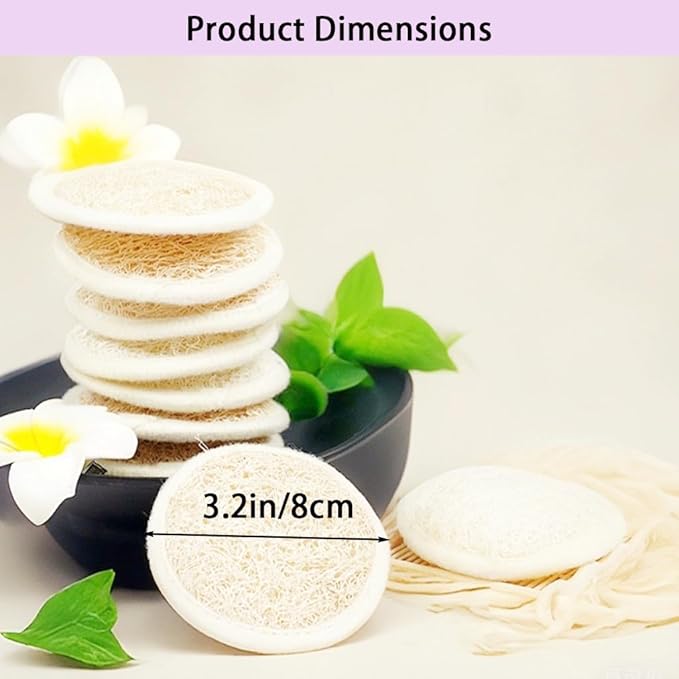 haikuluo Natural Loofah face Scrubber Pads, 6 Pack