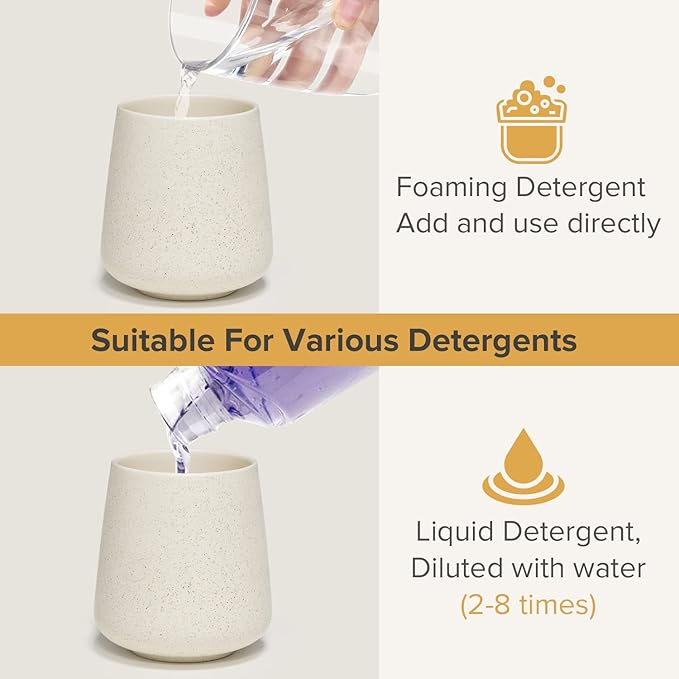 Foaming Soap Dispenser - 12 Oz Ceramic Soap Dispenser with Pump, Liquid Hand soap Dispenser for Bathroom & Kitchen, Refillable Lotion Dispenser