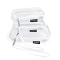 iRUNZO 3 PCS Clear Hard Shell Zipper Case With Handle Strap，Clear Plastic Waterproof Cosmetic Makeup Bags Toiletry Pouches for Travel With Double Zipper，Kid's Toy Storage Organizer Bins Box