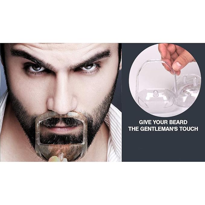 5pcs Personality Transparent Beard Shaper Styling Tool Different Sizes Facial Hair Trimming Guide Grooming Shaper Hair Lineup Tool