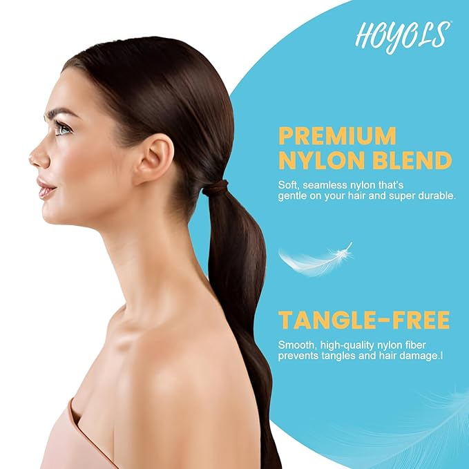 HOYOLS Brown Hair Ties, Seamless Ponytail Holders 100 pcs