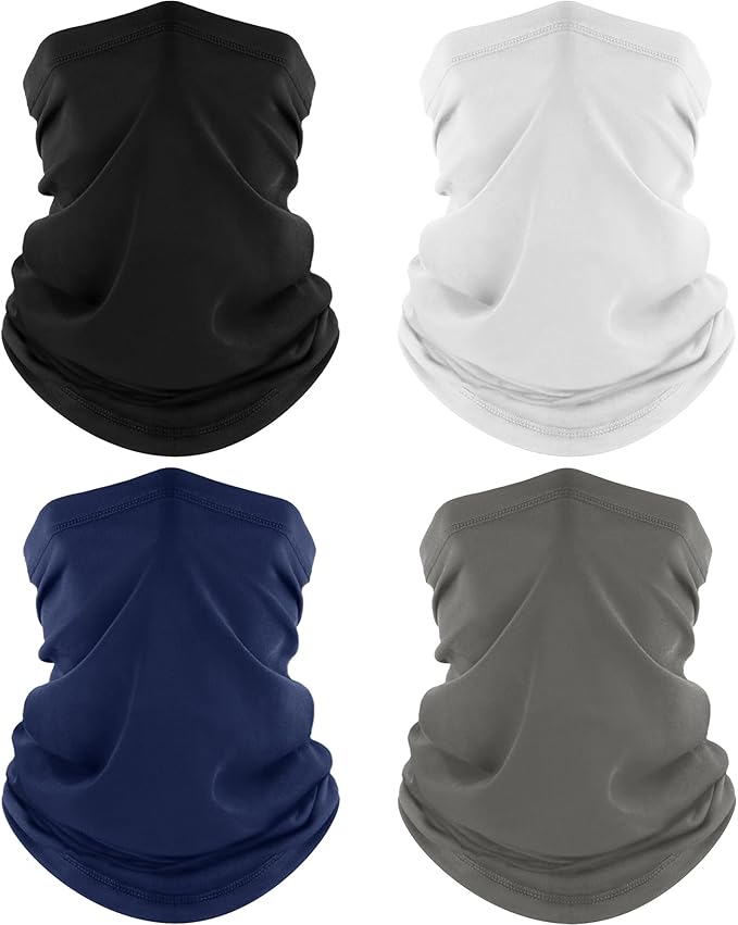 ROXUN Neck Gaiter, 4 Pack Summer Cooling Breathable Face Mask for Outdoors