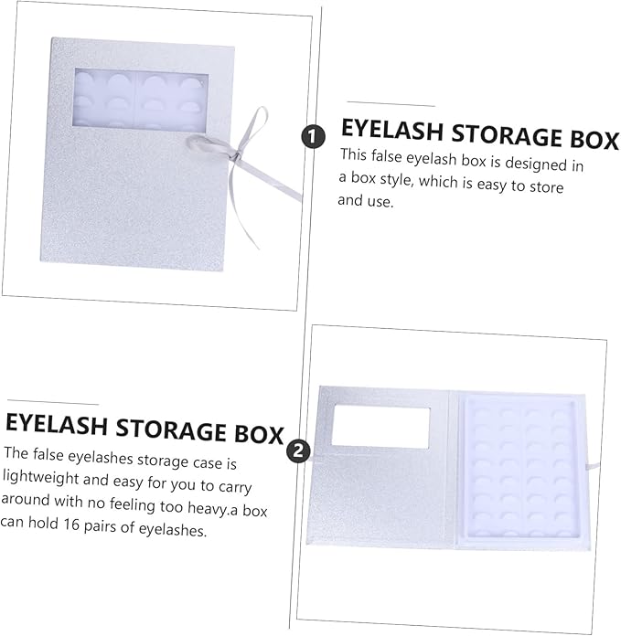 SHERCHPRY Empty Eyelash Organizer Box with Tray Lightweight and Durable False Eyelash Storage Case with Transparent Window for Easy Viewing for Travel Office and Gatherings Capacity