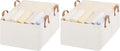 StorageWorks Fabric Storage Bins, Large Storage Baskets for Shelves, Closet Organizers and Storage Bins with Metal Frame, Handles, Natural Color, 4-Pack