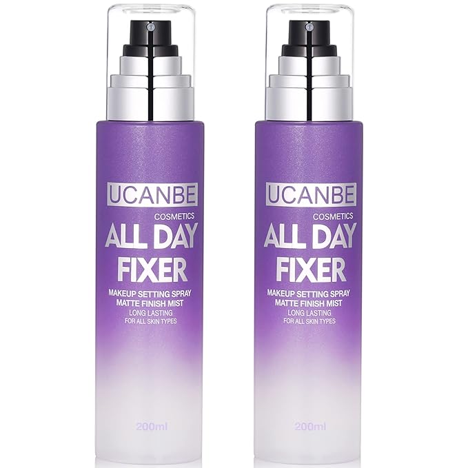 UCANBE Makeup Setting Spray - 2PC Set Matte Finishing Spray, Long Lasting Oil Control Make Up Spray, Lightweight Setting Mist for Matte Makeup Look