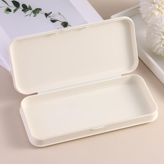 FSpronail Nail Art Tool Storage Box, Plastic Manicure Tool Box, Manicure Efile Accessories Drill Kit Case, Beauty tool Case, Tweezers Container, Travel Salon Home, Nail Implement for Esthetician-Beige
