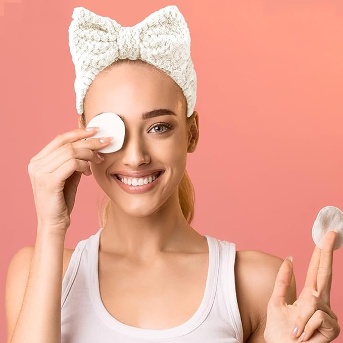 LAPOHI 3 Pack Microfiber Bowtie Headbands for Washing Face, Makeup, Yoga & Sports - Women & Girls