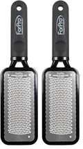 ForPro Premium Stainless Steel Foot Rasp, Colossal Foot File & Callus Remover, Instantly Removes Calluses & Smooths Cracked Heels, 10.75" L x 2.75" W, Black (Pack of 2)