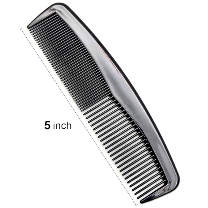 (6 Pack) 5" Pocket Hair Comb Beard & Mustache Combs for Men's Hair Beard Mustache and Sideburns (6 Pack_A)