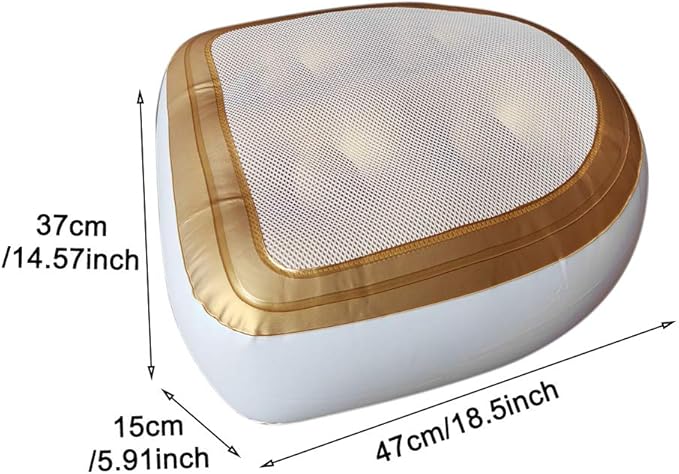 Hot Tub Booster Cushion w/Suction Cups, Inflatable Spa Cushion PVC Bathtub Pillow, Soft Seat Back Support Tub Booster Pad for Adults at Home Spa & Rest (Blue)