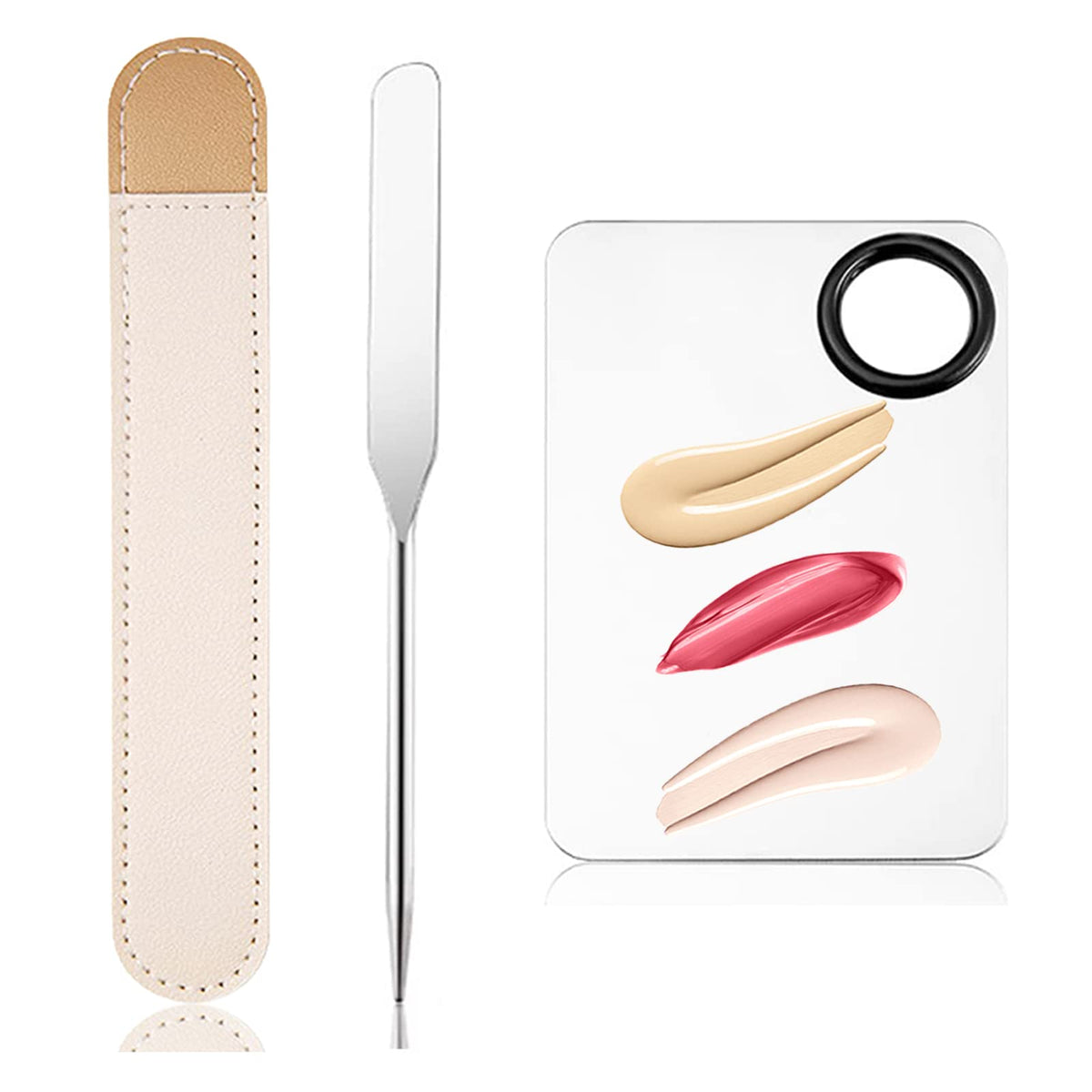 Banugo Upgraded Foundation Palette, Makupup Mixing Tray with Spatula for Makeup Artists and Beginners