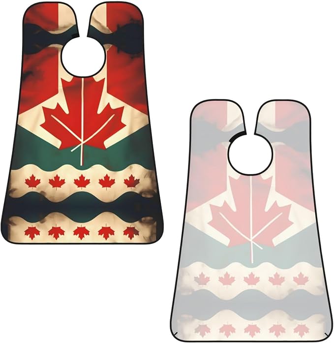 NOUZU Retro Canada Flag Print Beard Bib Apron For Men, Beard Hair Catcher For Men Shaving Trimming,Beard Cape Cloth