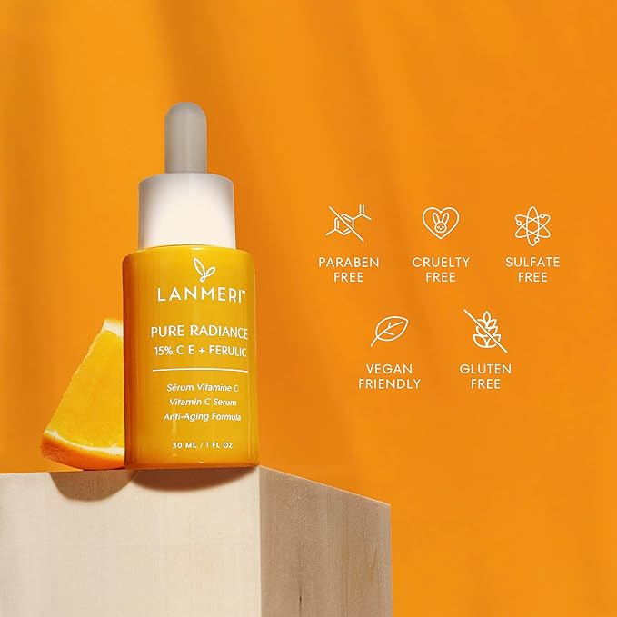 Lanmeri Ceuticals 15% Vitamin C + E + Ferulic Serum: Advanced Antioxidant Defense Formula with 1% Vitamin E & 0.5% Ferulic Acid – High-Stability Vitamin C Serum