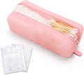 Cotton Pad Swab Travel Case, 2-in-1 Waterproof Organizer, VISFRESH (Pink)