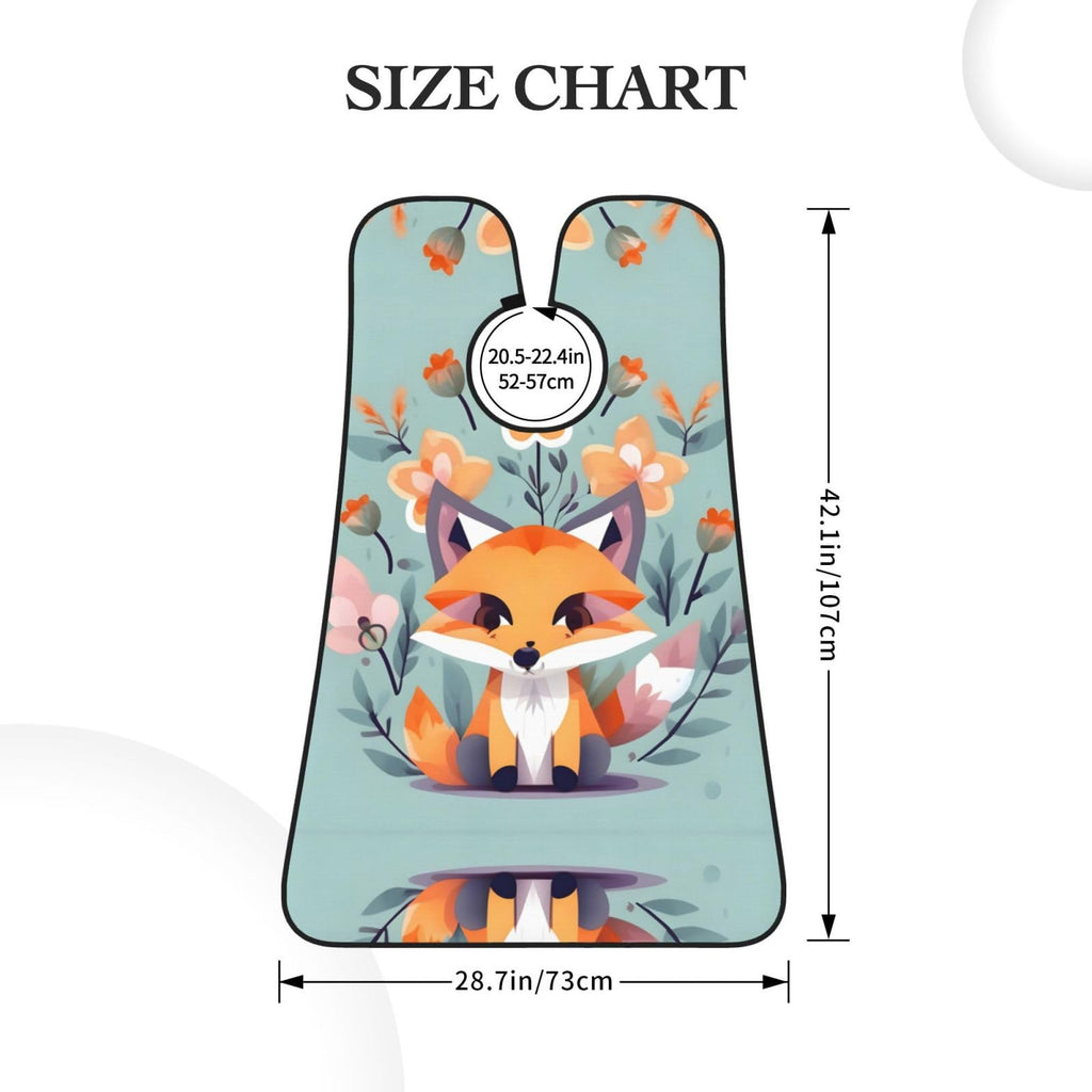 YQxwJL Cute Animal Fox Flowers Print Beard Bib Shaving Apron, Beard Hair Trimming Cape Gift For Dad