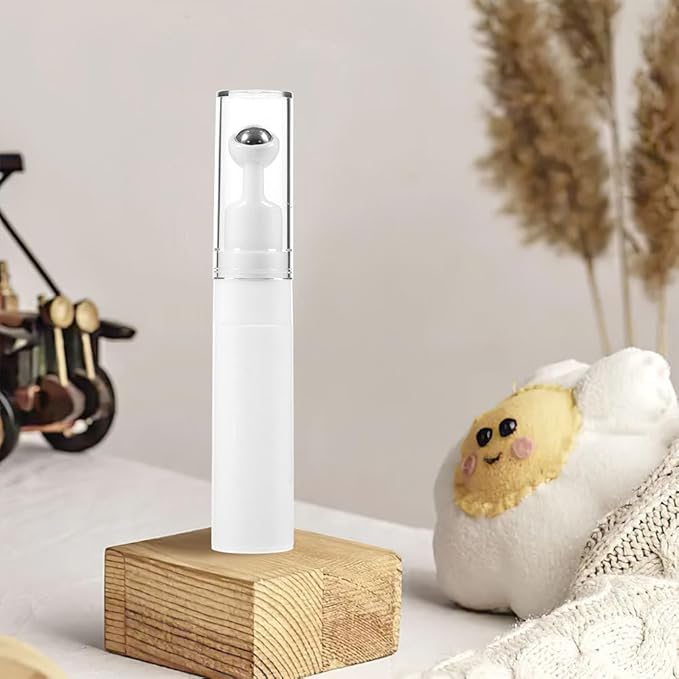 TOVINANNA Eye Cream Container Roller Bottle, 2pcs 15ml Empty Roll On Bottles Travel Essential Oil Roller Bottles Refillable Cream Bottle Eye Cream Applicator Roller Cosmetic Dispenser for Women