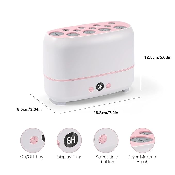 BONKZEBU Electric Makeup Brush Dryer Machine 12 Holes Automatic Brush Cleaner and Drying Tool for Professional Salon and Home Use Quickly Drying Cosmetic Brush Cleaner Dryer