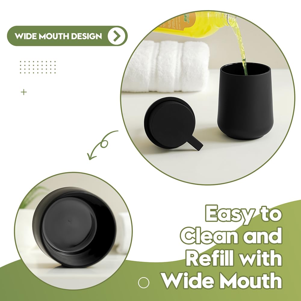 YAUKPH Matte Black Liquid Hand Soap Dispenser Plastic