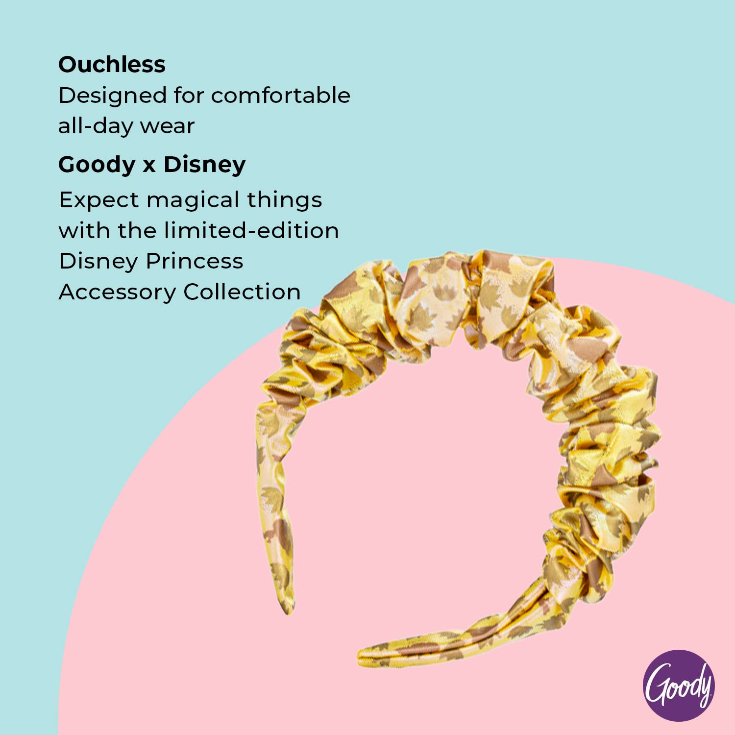 Goody Ouchless Headband For All Hair Types - Disney Princess, Tiana - Comfort Fit for All-Day Wear - Beautiful Design for Instant Style - Pain-Free Hair Accessories for Women, Men, Boys & Girls