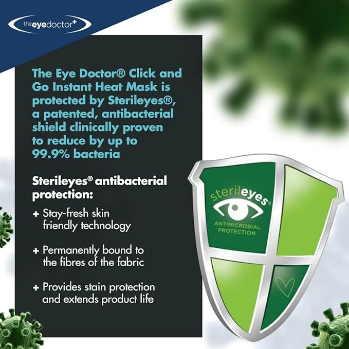 The Eye Doctor Click & Go – Instant Reusable Gel Pack Hot Eye Compress for Dry Eye, Blepharitis and MGD Treatment – Use The Eye Mask Anywhere Instantly, no Need to Microwave