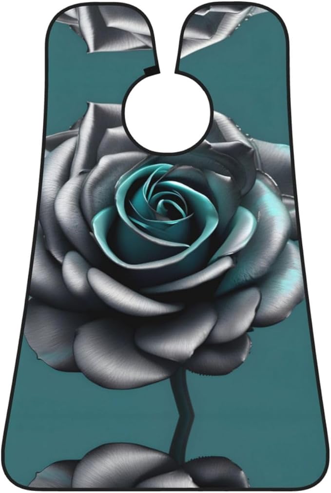Purple Rose And Skull Print Beard Bib Shaving Apron, Beard Hair Trimming Cape Gift For Dad