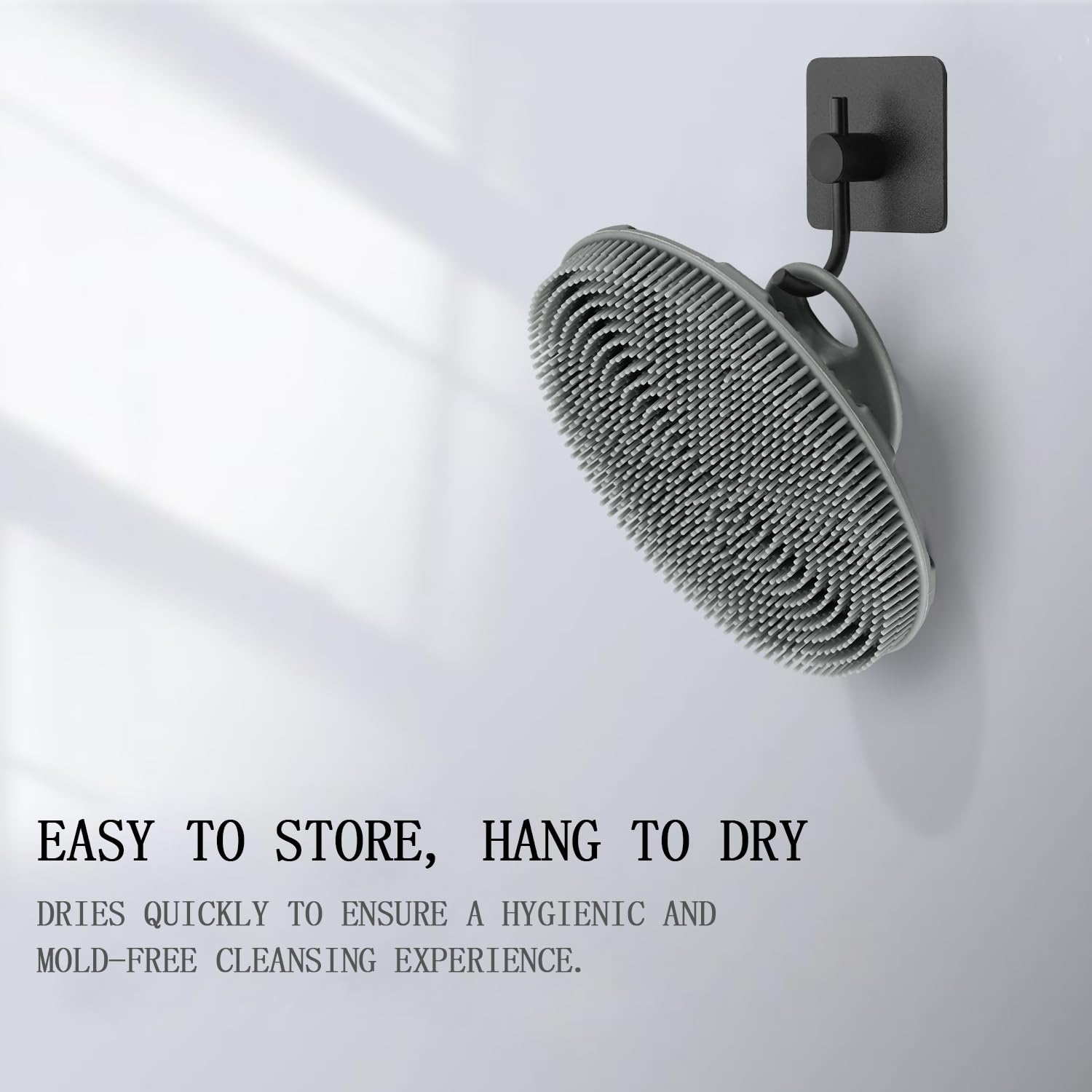 INNERNEED Food-Grade Soft Silicone Body Scrubber Shower Brush, Black+Gray