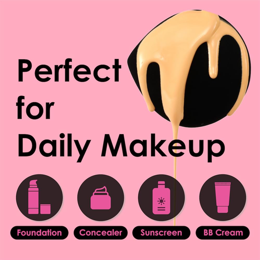 COOL-ANGLE Latex-Free Makeup Blender Sponges, Medium, Pink, 5 Pcs