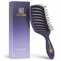 BEAUXSOI Vented Brush for Blow Drying, Shower & Thick, Coily or Straight Hair | Detangling Brush with Curved Vents & Wide Frame (Empowered Purple)