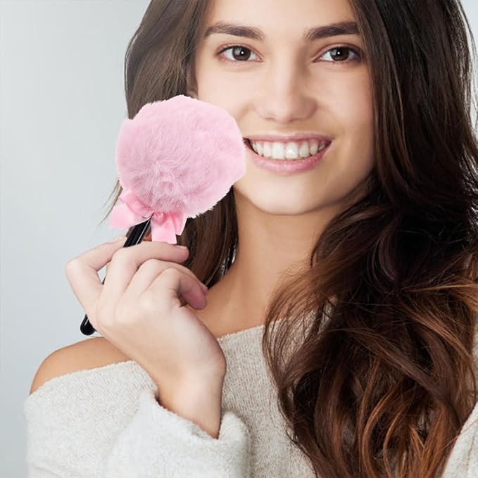 WOFASHPURET Lollipop Shaped Powder Puff Fluffy Body Powder Puff with Long Handle Soft Makeup Applicator for Loose Setting Face and Body Use Daily Makeup Stage Performances