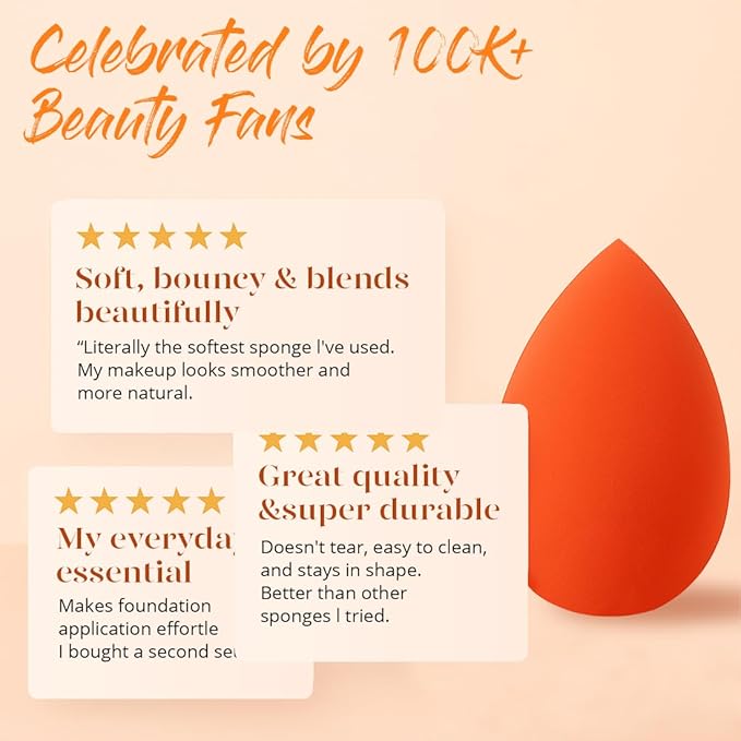 BEAKEY Makeup Sponge Set, 5 Pack Foundation Beauty Sponges & Soft Blenders