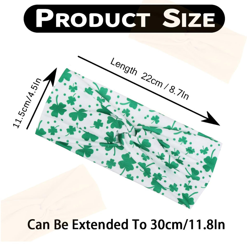 Kachanaa 6 Packs St. Patrick’s Day Headbands for Women Elastic Non-Slip Green Irish Shamrock Hat Hair Accessories for Party and Gifts