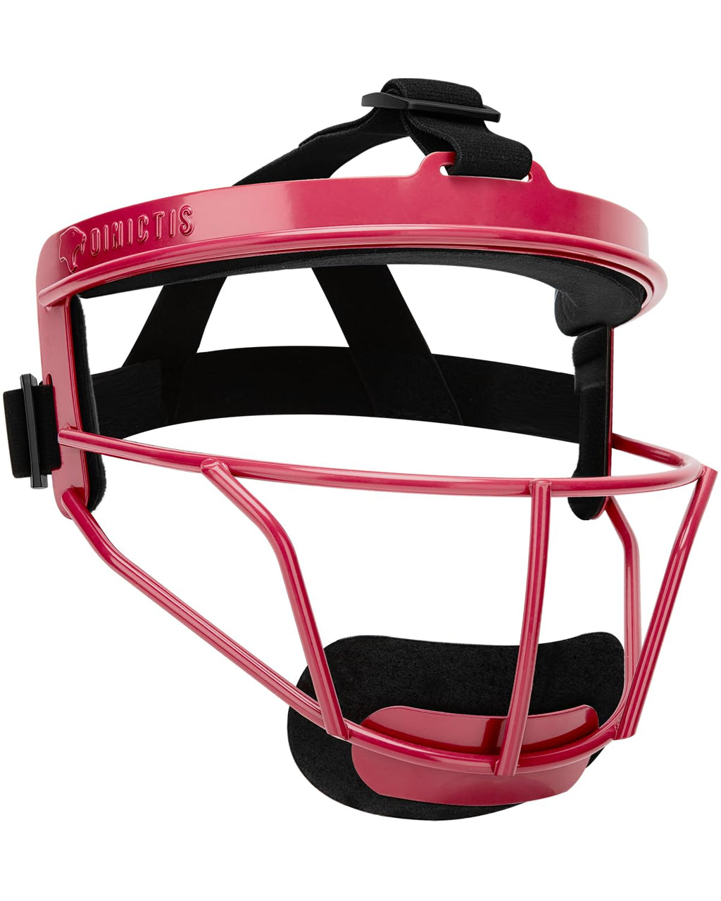 Dinictis Softball Face Mask, Lightweight, Comfortable, with Wide Field Vision, Durable and Safe Face Guards, Premium Protective Softball Fielder's Mask-Red-Adult(L)