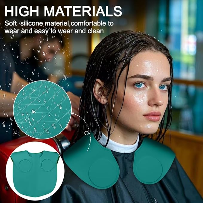 Derkerry Silicone Hair Cutting Guide Collar Waterproof Cutting Mat - Blue
