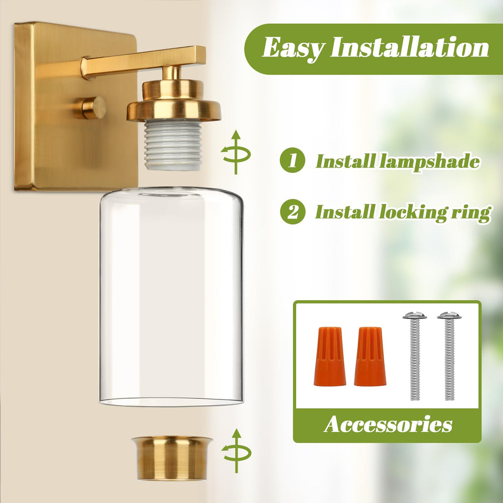 VerRon Modern Vanity Lights, Gold Bathroom Light Fixtures