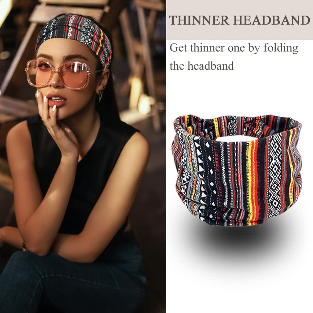 YONUF Wide Headbands for Women, 4 Pack Boho Knotted Head Bands Daily Wear
