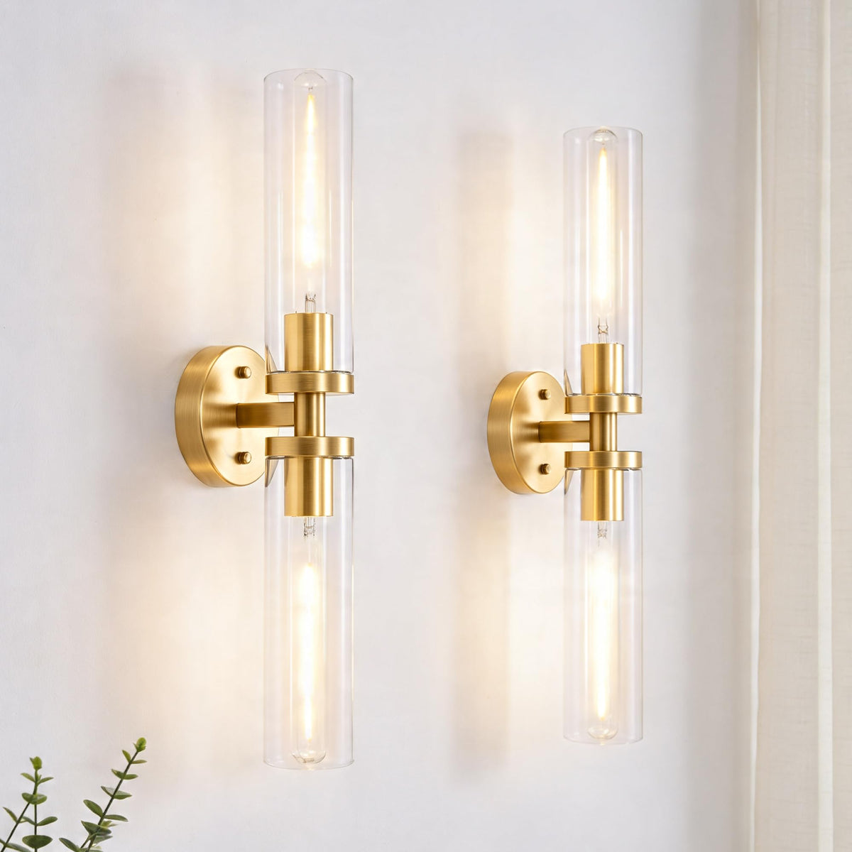 Phaosio Wall Sconces Set of 2 Hardwired Bathroom Light Fixtures E26