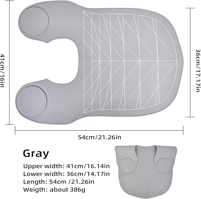 Professional Hair Cutting Cape with Geometric Grid Pattern, Longer Silicone Waterproof Cutting Mat,Neck Guide (Gray)