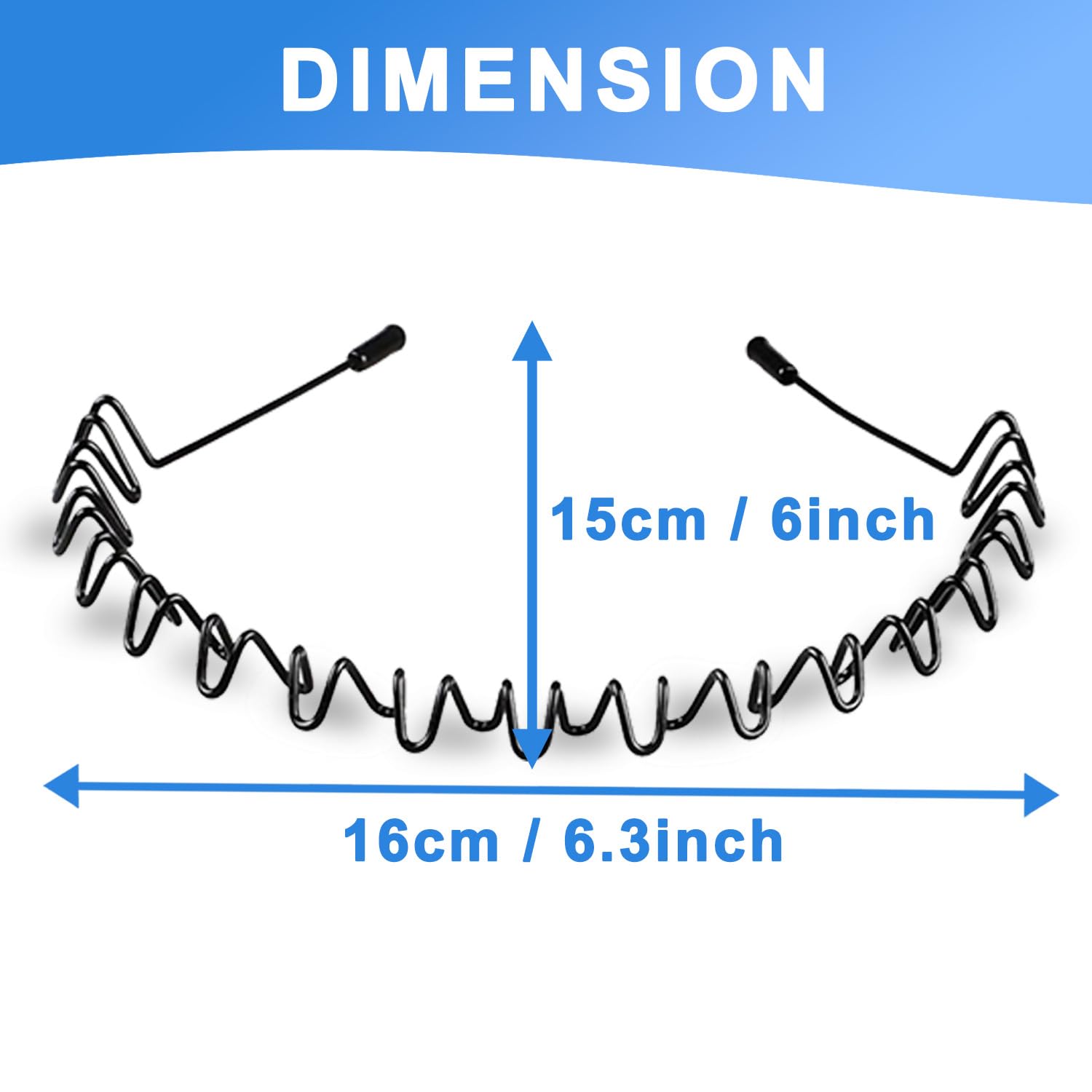 KELUBATU Metal Headband for Men,Zig Zag Wire Hair Band,Non Slip 2 Pcs