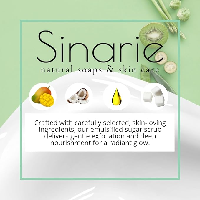 Exfoliating Sugar Scrub for Body – Hydrating Moisturizing Body Polish with Natural Oils – Gentle Spa Skincare for Smooth, Glowing Skin (5 oz., Green Tea Melon (Green Tea, Cucumber Water & Melon))