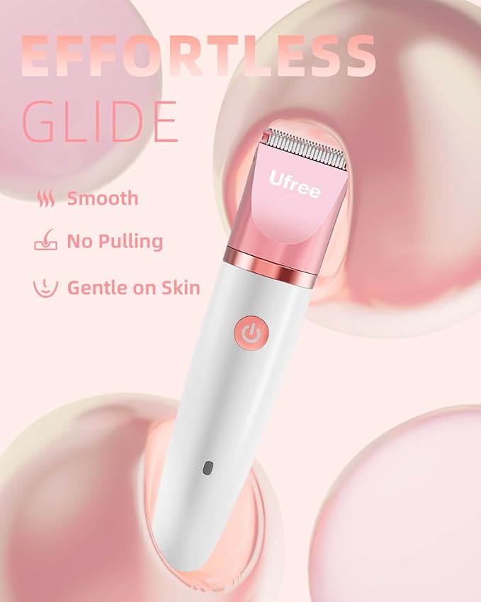Ufree Electric Shaver Razors for Women Pubic Hair, Bikini Trimmer for Face and Body Hair, Wet & Dry Use Groomer, Hair Trimmer, Birthday Gifts for Women, Gold