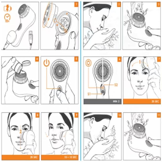 Clarisonic Mia 2 Facial Cleansing System, 2 Speed Settings, Sensitive Brush Head (White)