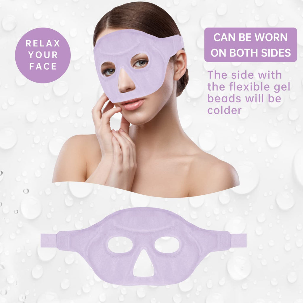 Ice Face Eye Mask for Woman Man,Hot or Cold Gel Face Ice Mask Reusable