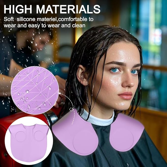 Derkerry Silicone Hair Cutting Guide Collar Waterproof Cutting Mat - Purple